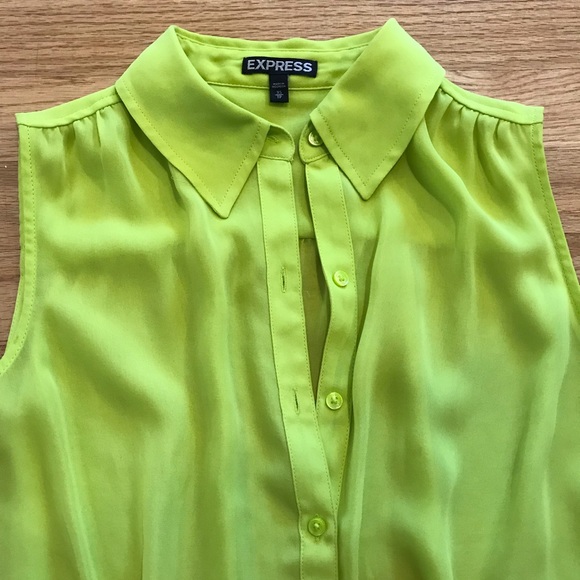 Bright green sleeveless blouse - Picture 3 of 5